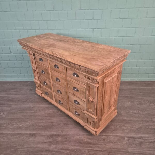 Apothekerskast Ladenkast Anna Teak 1,25 m - Afbeelding 3
