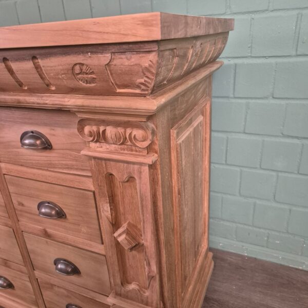 Apothekerskast Ladenkast Anna Teak 1,25 m - Afbeelding 6