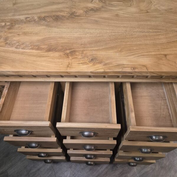 Apothekerskast Ladenkast Anna Teak 1,25 m - Afbeelding 12