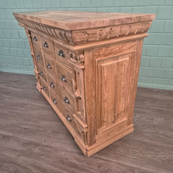 Apothekerskast Ladenkast Anna Teak 1,25 m - Afbeelding 5