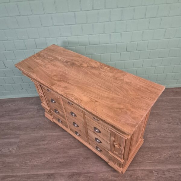 Apothekerskast Ladenkast Anna Teak 1,25 m - Afbeelding 4