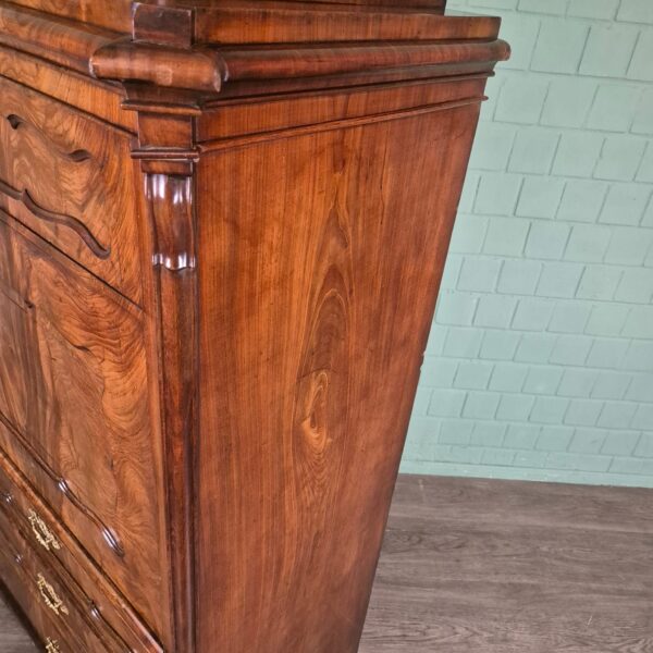 Secretaire Louis Philippe 1860 Mahonie - Afbeelding 6