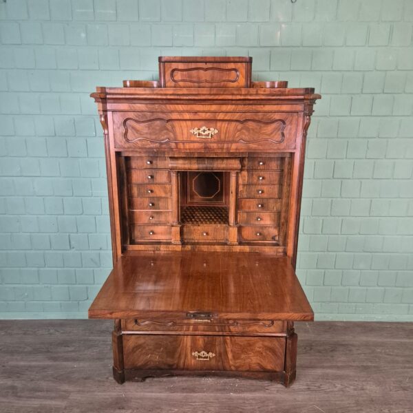 Secretaire Louis Philippe 1860 Mahonie - Afbeelding 8