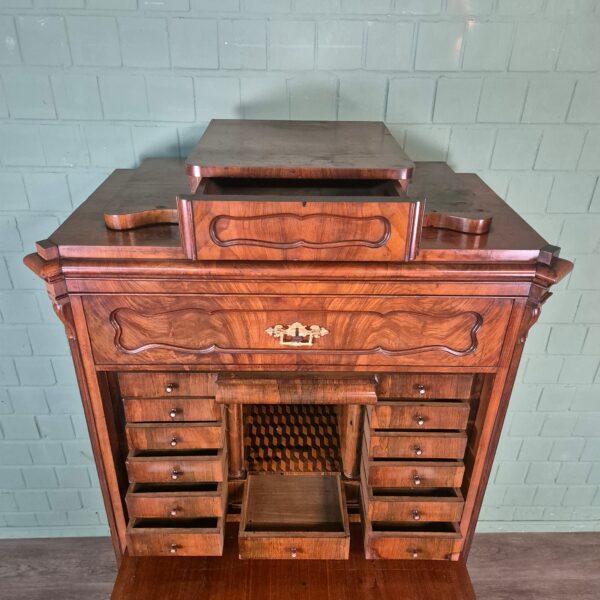Secretaire Louis Philippe 1860 Mahonie - Afbeelding 15