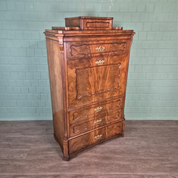 Secretaire Louis Philippe 1860 Mahonie - Afbeelding 2