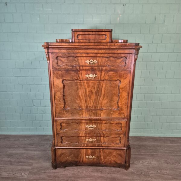 Secretaire Louis Philippe 1860 Mahonie - Afbeelding 3