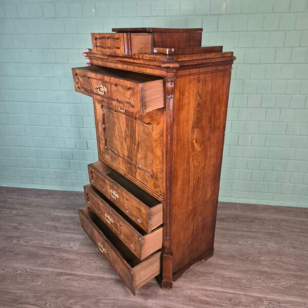 Secretaire Louis Philippe 1860 Mahonie - Afbeelding 17