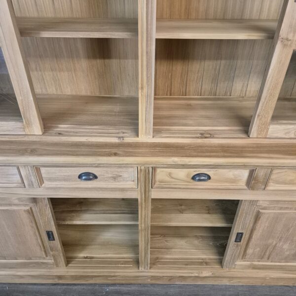 Vitrine Boekenkast Teak 2,20 m - Afbeelding 19