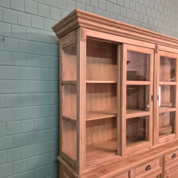 Vitrine Boekenkast Teak 2,20 m - Afbeelding 4