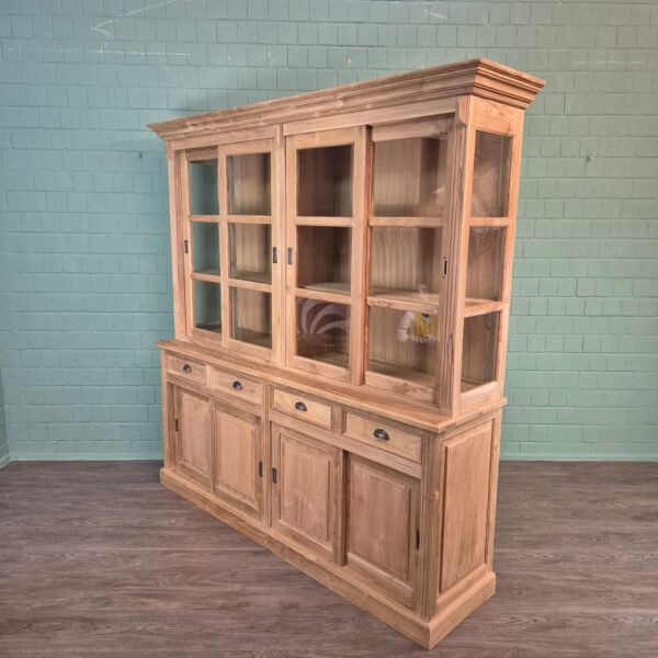 Vitrine Boekenkast Teak 2,20 m - Afbeelding 3
