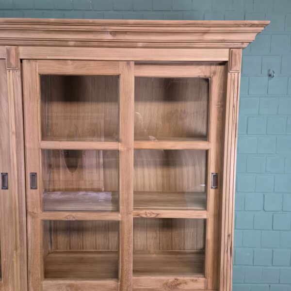 Vitrine Boekenkast Teak 2,20 m - Afbeelding 8