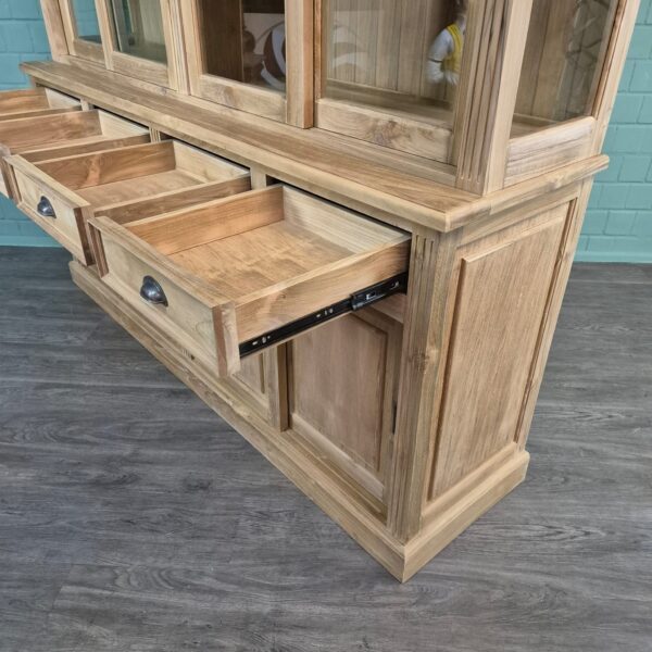 Vitrine Boekenkast Teak 2,20 m - Afbeelding 14