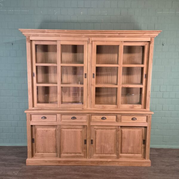 Vitrine Boekenkast Teak 2,20 m - Afbeelding 2