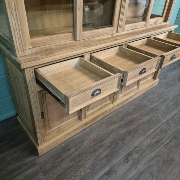 Vitrine Boekenkast Teak 2,20 m - Afbeelding 15
