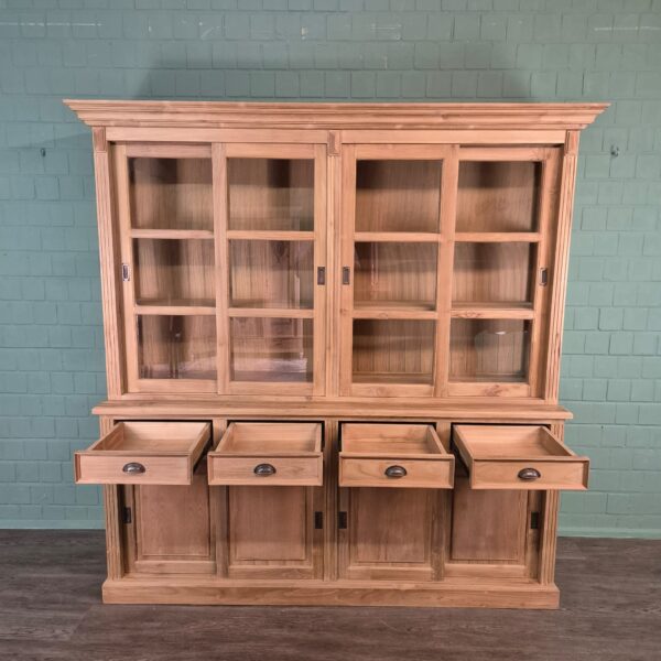 Vitrine Boekenkast Teak 2,20 m - Afbeelding 12