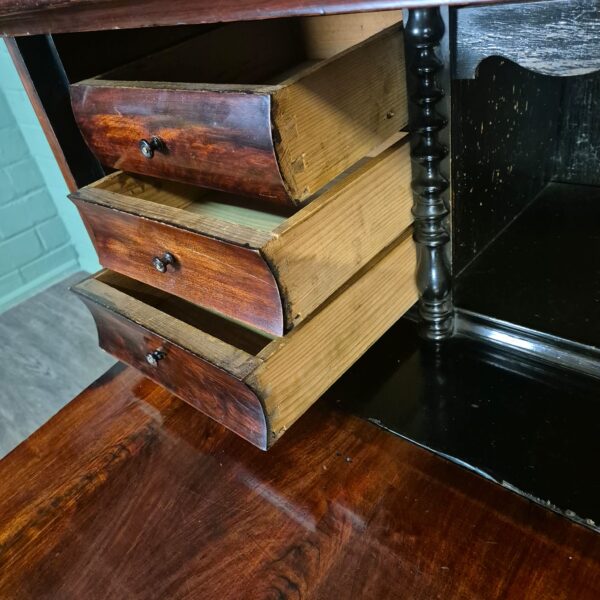 Secretaire Biedermeier 1850 Mahonie - Afbeelding 6