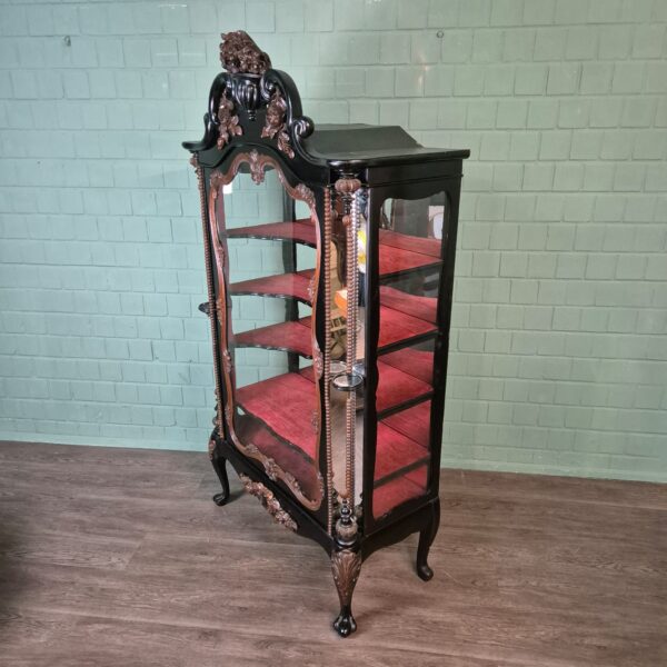 Servieskast Vitrine Biedermeier 1850 Fineer - Afbeelding 2