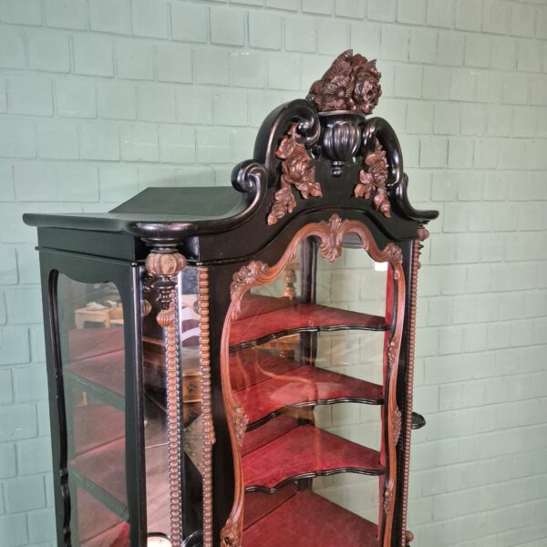 Servieskast Vitrine Biedermeier 1850 Fineer - Afbeelding 4