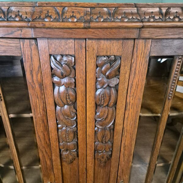 Vitrine Servieskast Art-Deco 1920 Eiken - Afbeelding 6