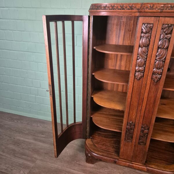 Vitrine Servieskast Art-Deco 1920 Eiken - Afbeelding 12