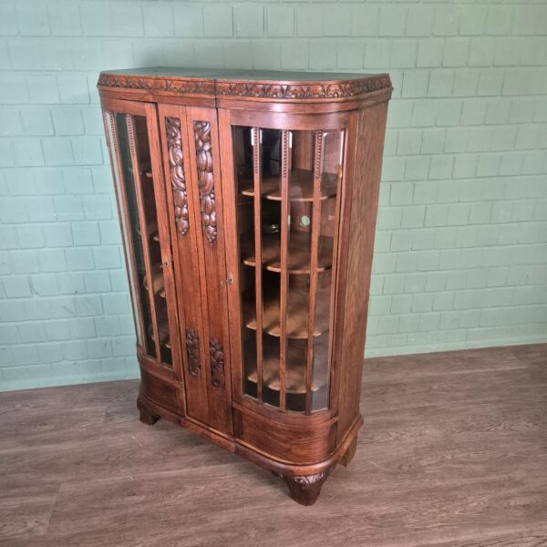 Vitrine Servieskast Art-Deco 1920 Eiken - Afbeelding 3