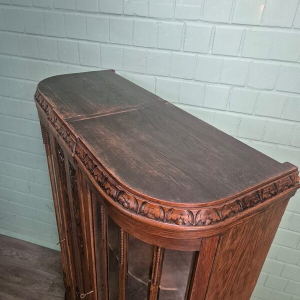 Vitrine Servieskast Art-Deco 1920 Eiken - Afbeelding 8