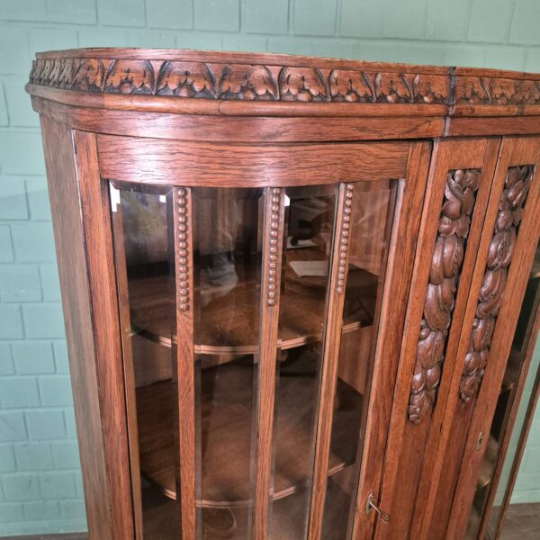 Vitrine Servieskast Art-Deco 1920 Eiken - Afbeelding 4