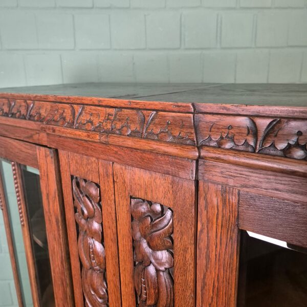 Vitrine Servieskast Art-Deco 1920 Eiken - Afbeelding 10