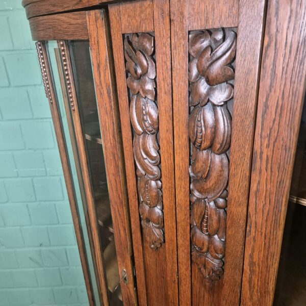 Vitrine Servieskast Art-Deco 1920 Eiken - Afbeelding 5