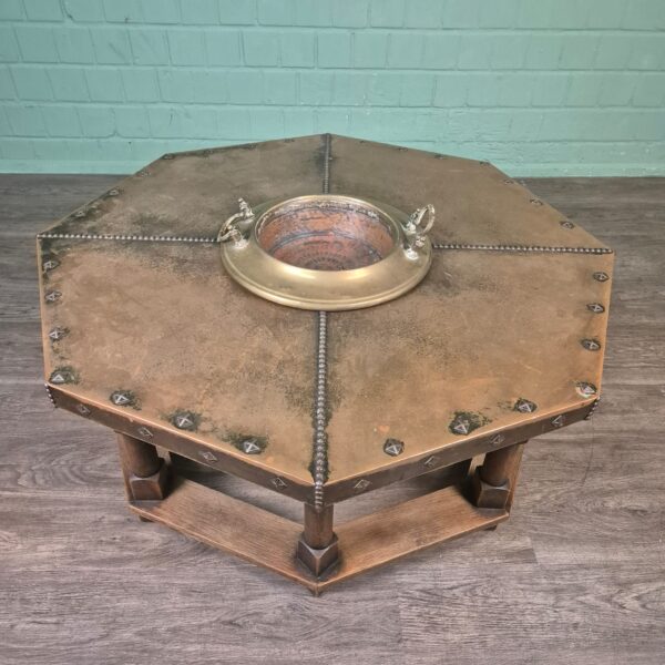 Salontafel Art-Deco 1920 Eiken Koper - Afbeelding 2