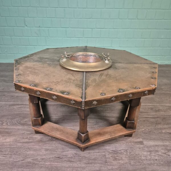 Salontafel Art-Deco 1920 Eiken Koper - Afbeelding 3