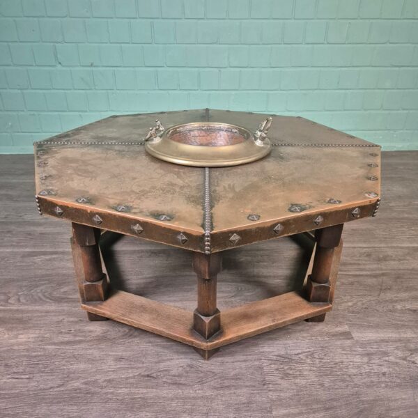 Salontafel Art-Deco 1920 Eiken Koper