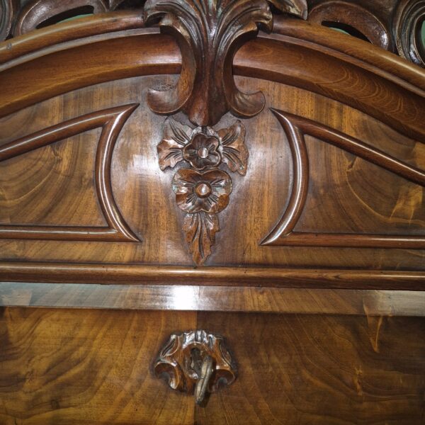 Secretaire Biedermeier 1860 Mahonie - Afbeelding 4