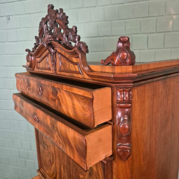 Secretaire Biedermeier 1860 Mahonie - Afbeelding 17
