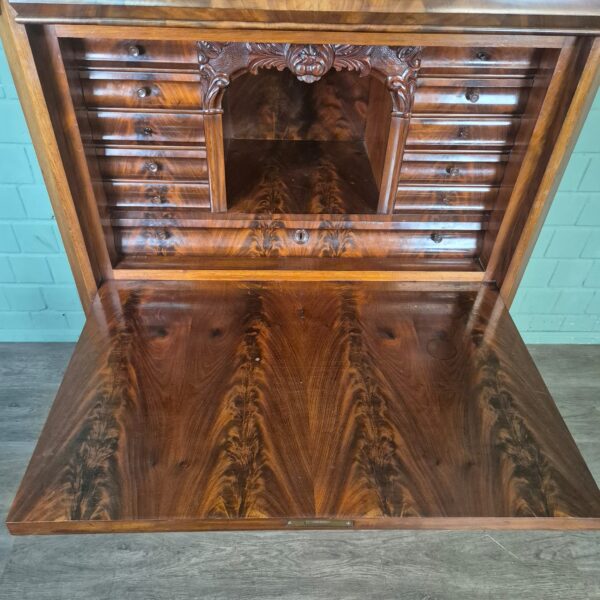 Secretaire Biedermeier 1860 Mahonie - Afbeelding 12