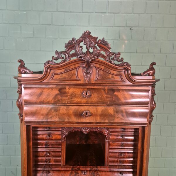 Secretaire Biedermeier 1860 Mahonie - Afbeelding 10