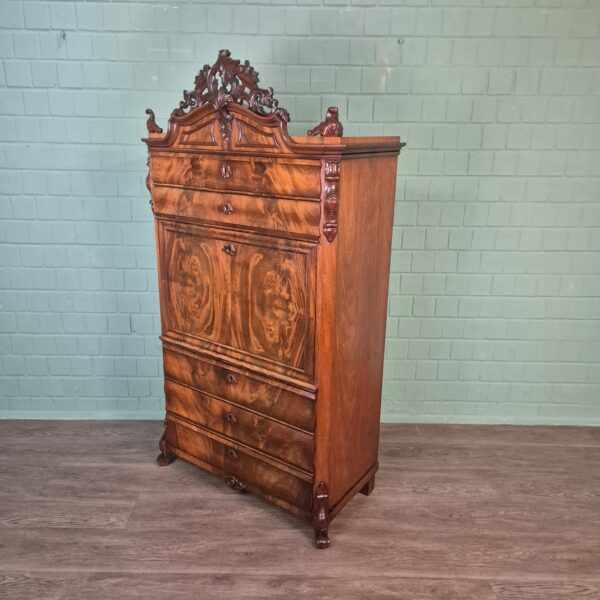 Secretaire Biedermeier 1860 Mahonie - Afbeelding 3