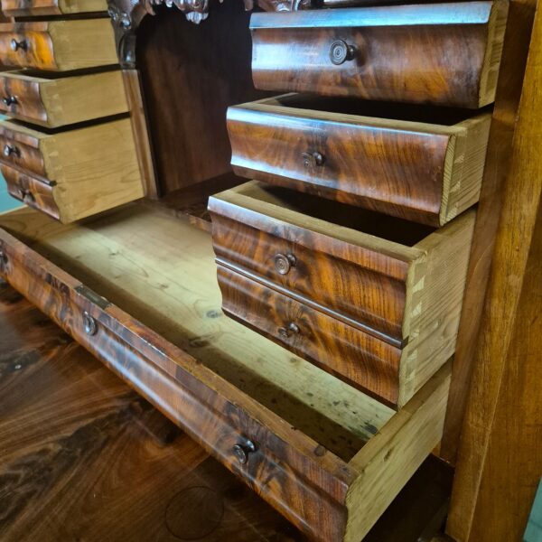 Secretaire Biedermeier 1860 Mahonie - Afbeelding 15