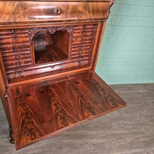 Secretaire Biedermeier 1860 Mahonie - Afbeelding 11