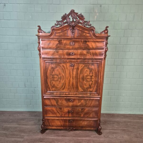 Secretaire Biedermeier 1860 Mahonie - Afbeelding 2