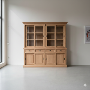 Vitrine Boekenkast Teak 2,20 m