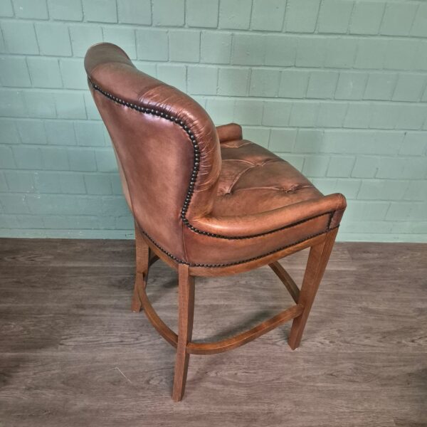 Set Chesterfield Barkrukken Leder Cognac - Afbeelding 8