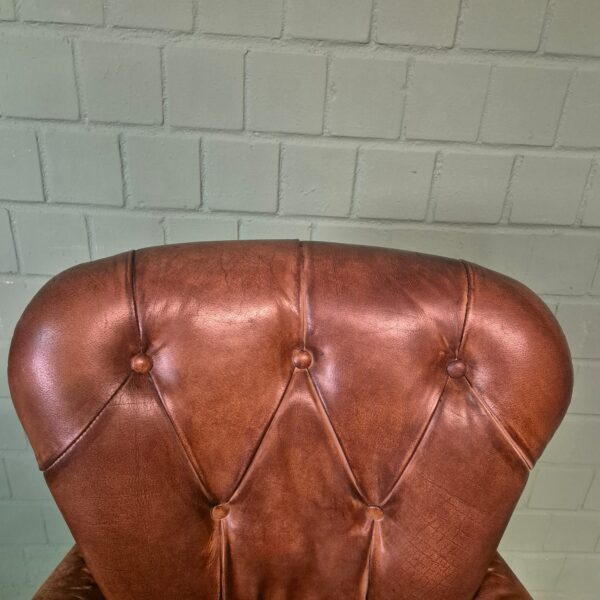 Set Chesterfield Barkrukken Leder Cognac - Afbeelding 6