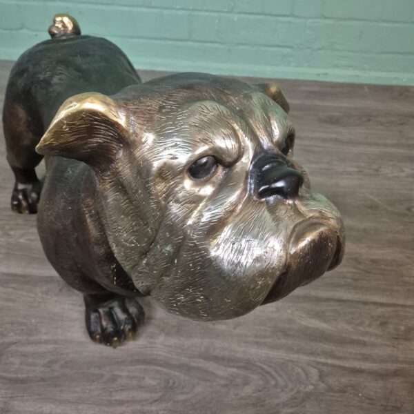 Beeld Hond Bulldog Brons 0,72 m - Afbeelding 2