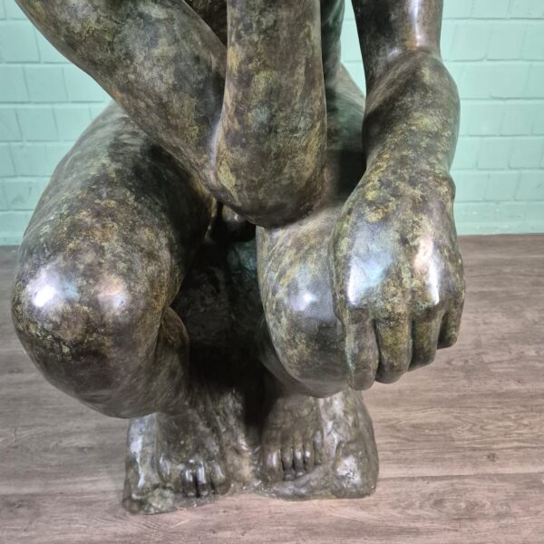 Beeld Tuinbeeld De Denker Brons 1,25 m - Afbeelding 3