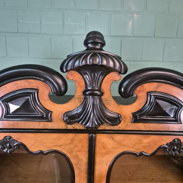 Vitrinekast Biedermeier 1860 Noten - Afbeelding 9