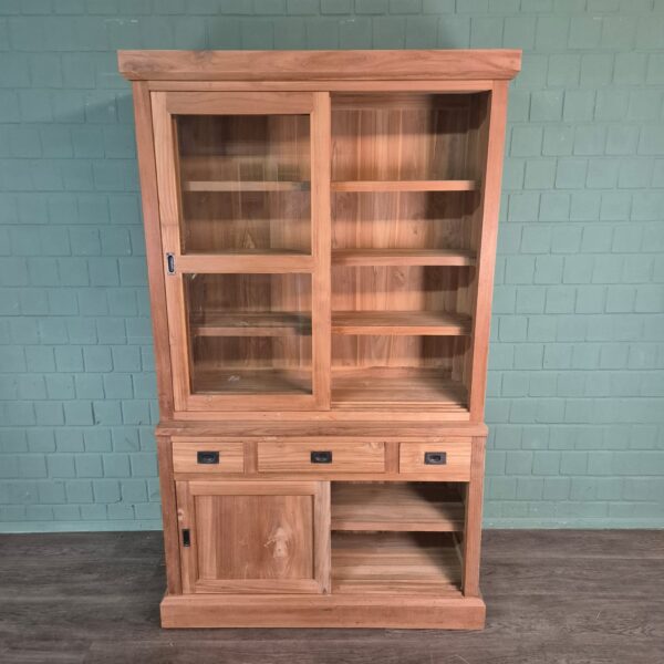 Vitrine Boekenkast Teak 1,20 m - Afbeelding 12