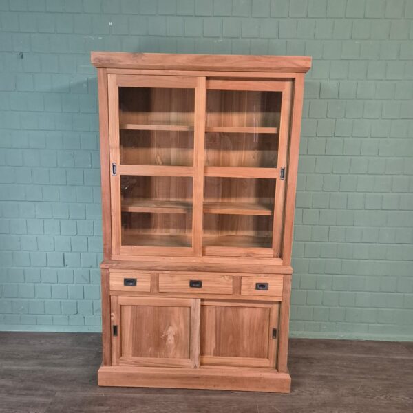 Vitrine Boekenkast Teak 1,20 m - Afbeelding 2