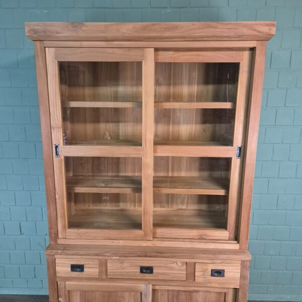 Vitrine Boekenkast Teak 1,20 m - Afbeelding 4