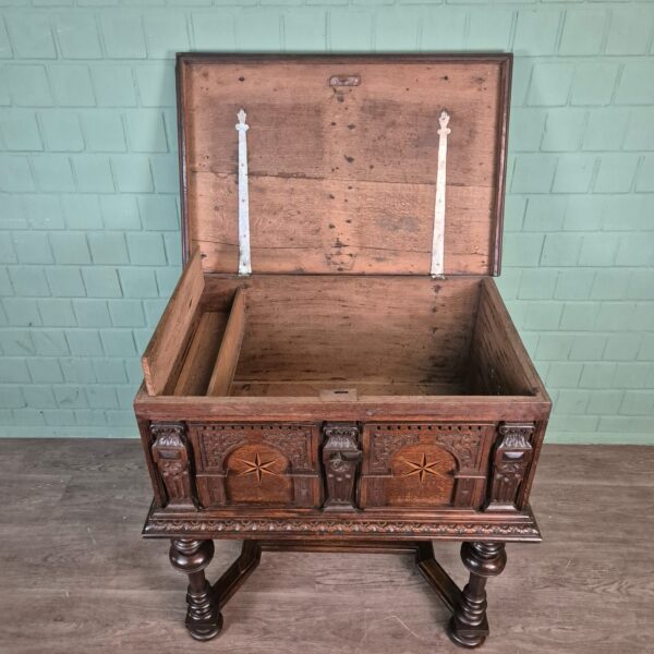 Kist Stollenkist Barok 1740 Eiken - Afbeelding 14